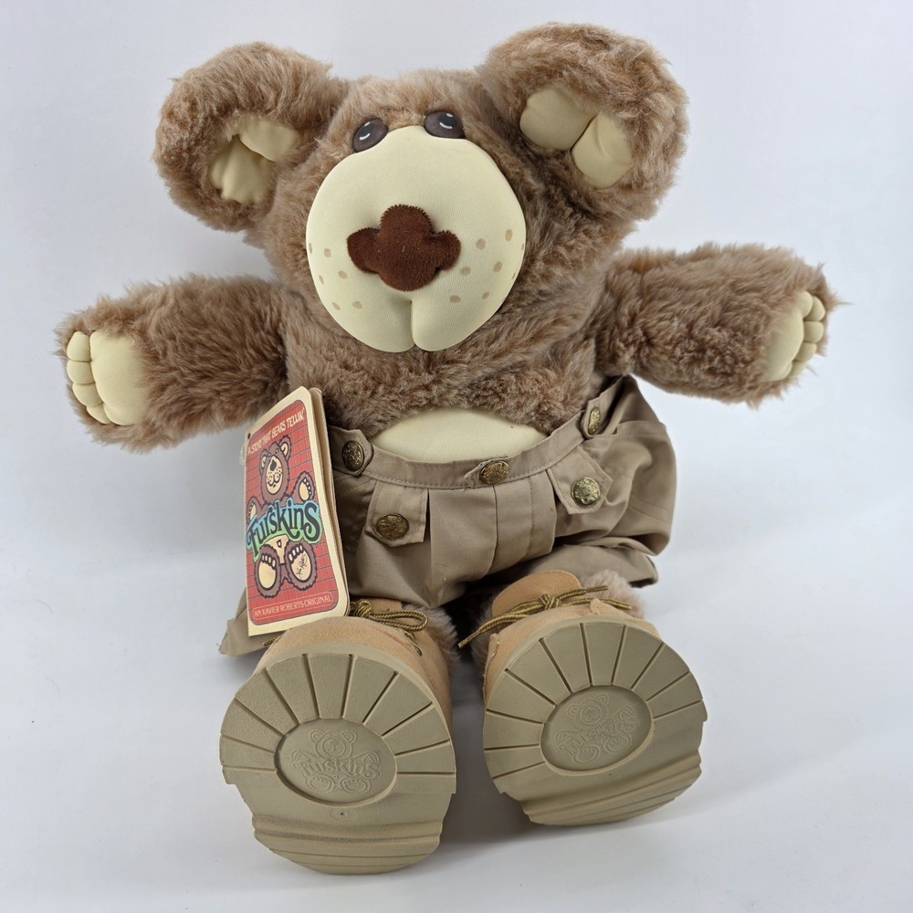 Furskins Bear Plush Boone Furskin‎ 1986 Bee-Keeper Xavier Roberts USA 23"